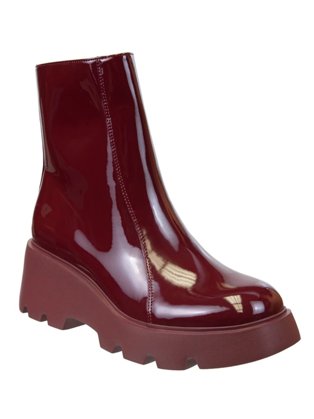 Naked Feet Xenus Deep Red Platform Ankle Boots